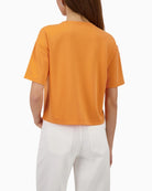 Monari orange sweatshirt with rhinestones back view relaxed fit