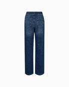 Back view of Mos Mosh wide-leg jeans with high waist and clean pocket finish