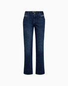 Front view of Mos Mosh Carla Naomi jeans with mid-rise and pocket decoration