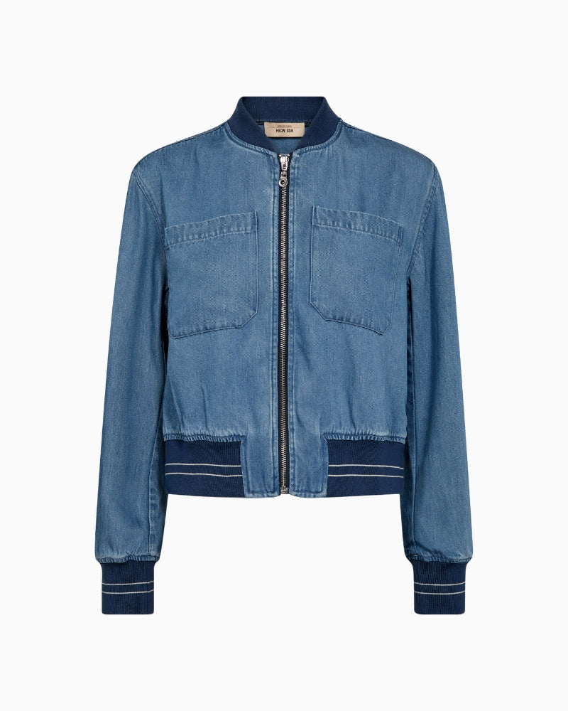 Mos Mosh Cate Onyx Jacket front view bomber-style jacket | Áines Boutique