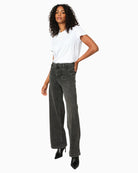 Front view of Mos Mosh Colette Deluxe wide-leg jeans