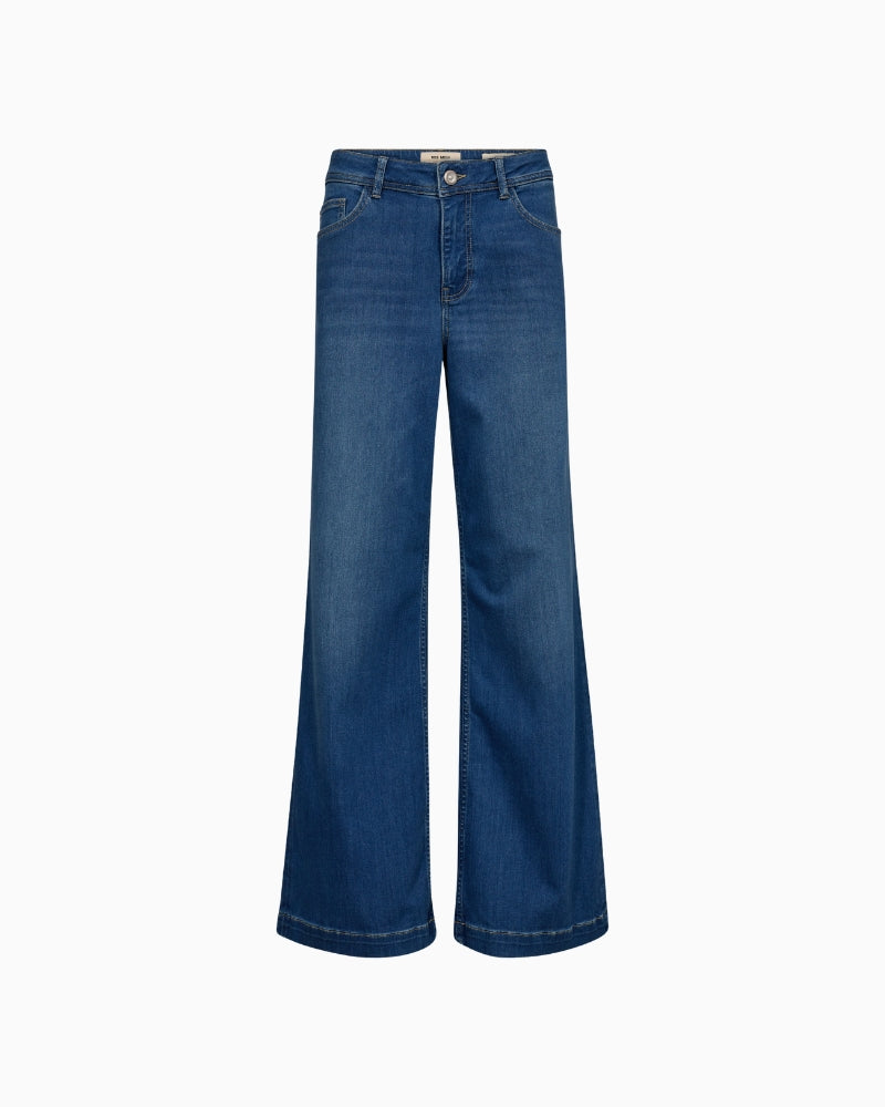Mos Mosh Dara Deluxe Jeans front view wide-leg denim | Áines Boutique