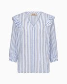 Mos Mosh Debby Stripe Shirt front view striped design | Áines Boutique