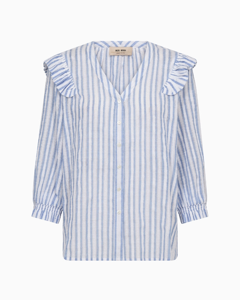 Mos Mosh Debby Stripe Shirt front view striped design | Áines Boutique