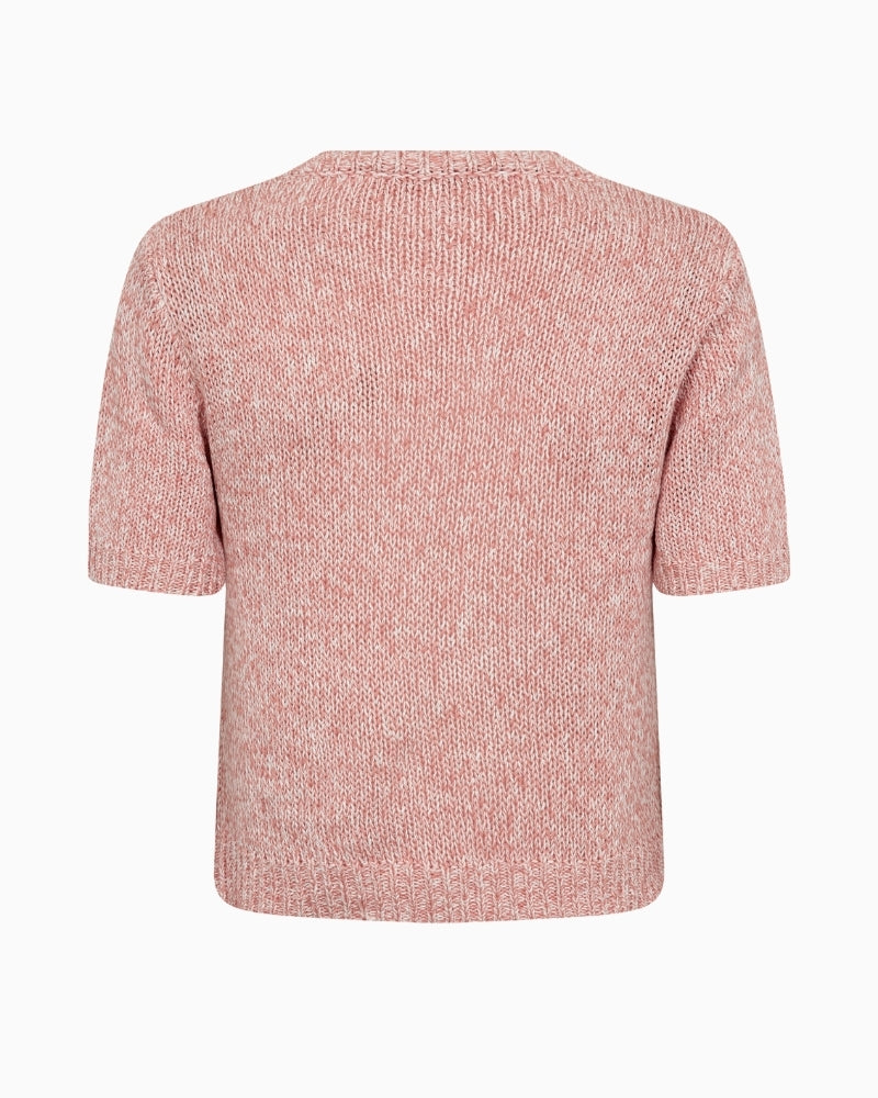 Mos Mosh Elio SS Knit Cardigan back view pink knit | Áines Boutique