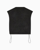 Back of Mos Mosh Elise Loisa wool vest in mélange finish with zip closure