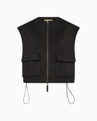 Mos Mosh Elise Loisa wool vest in mélange finish with zip closure