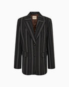 MOS MOSH Elvy Scarla blazer with subtle stripe pattern and flap pockets