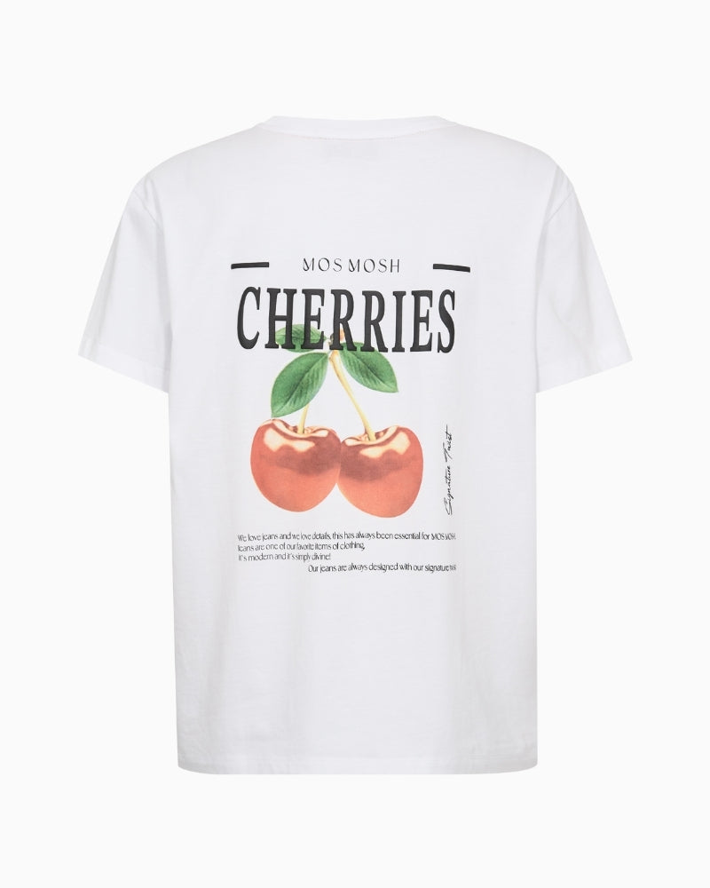Mos Mosh Lail O-SS Cherry Tee back view cherry print | Áines Boutique