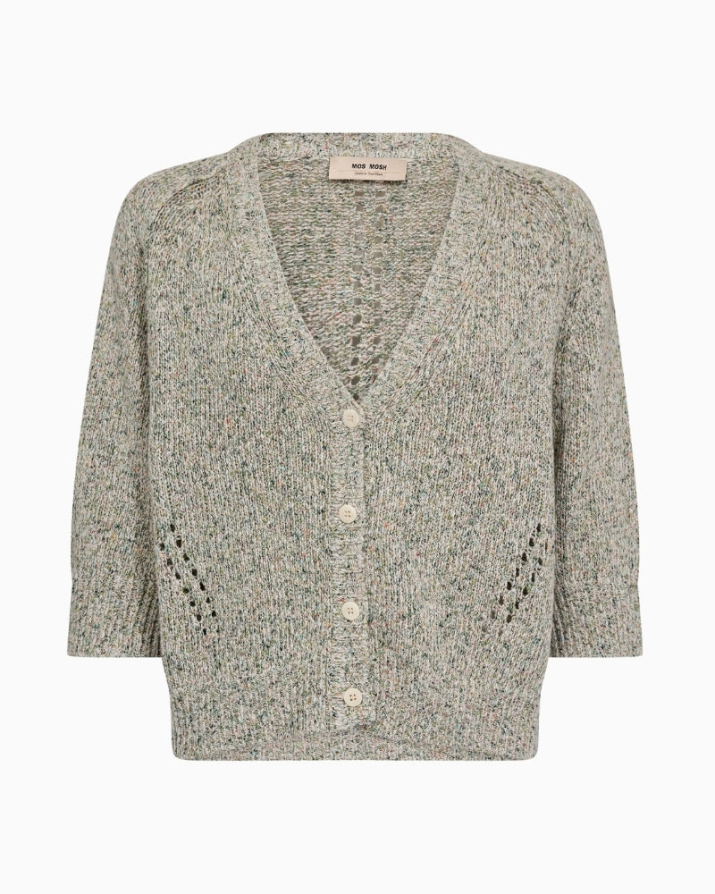 Mos Mosh Lizet Camelot Knit Cardigan front view button detail | Áines Boutique