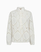White cotton lace shirt by Mos Mosh with collar and buttoned front