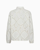 Back view of White cotton lace shirt by Mos Mosh with collar 