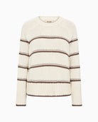 Mos Mosh Rola Bine Stripe Crewneck Knit front view | Áines Boutique