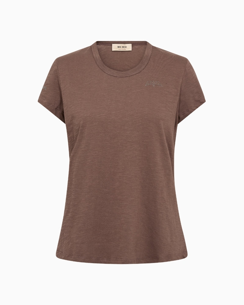 Mos Mosh Safina O-SS Tee front view round neck | Áines Boutique