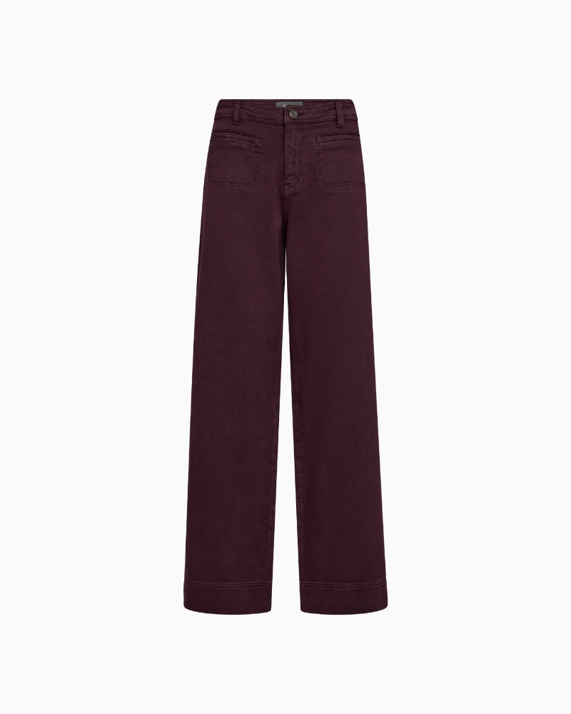 Soey Iglesia wide-leg trousers in cotton with high waist and front welt pockets