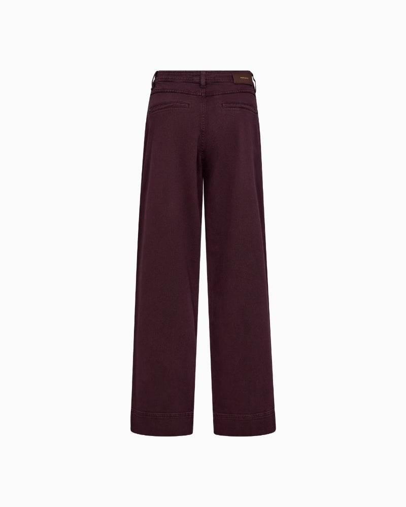 Back view of Soey high-rise trousers with clean welt pocket detail