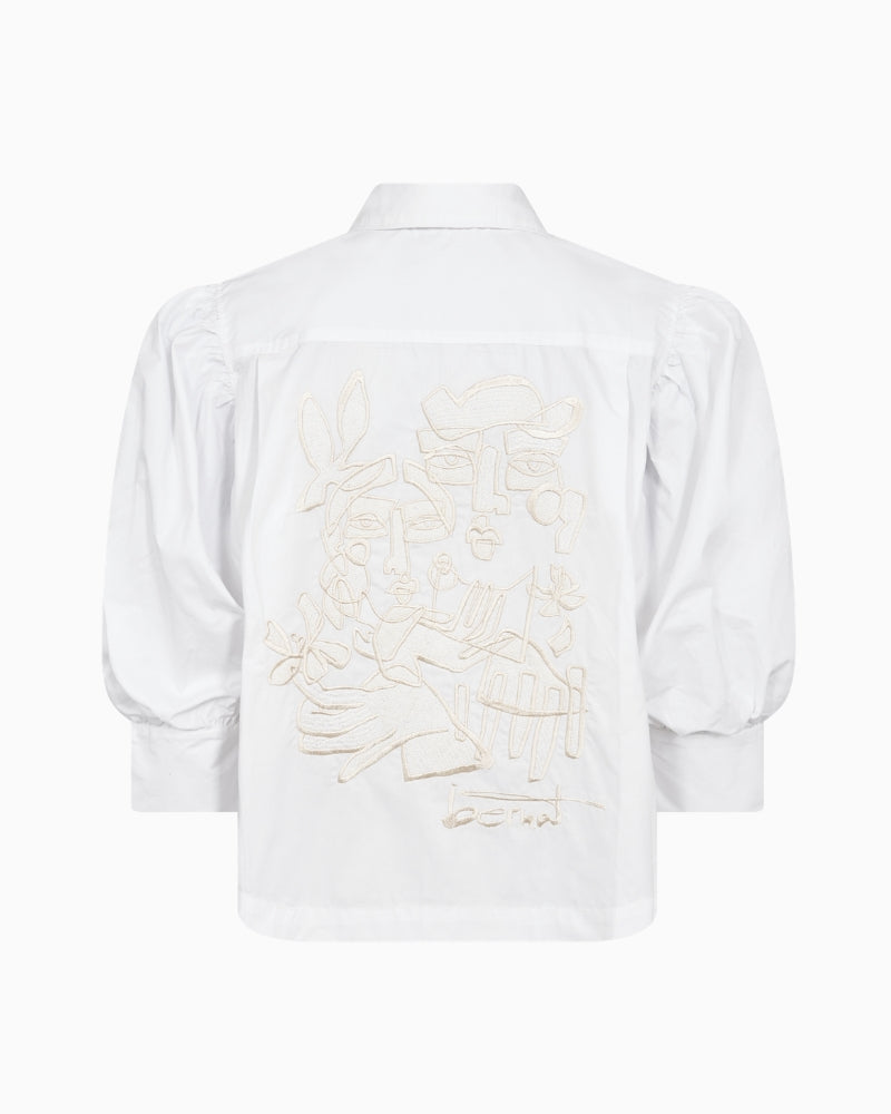 Mos Mosh Adjao Bernat Emb Shirt in White back view