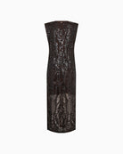 Mos Mosh Aran Harli Sequins Dress in brown back view