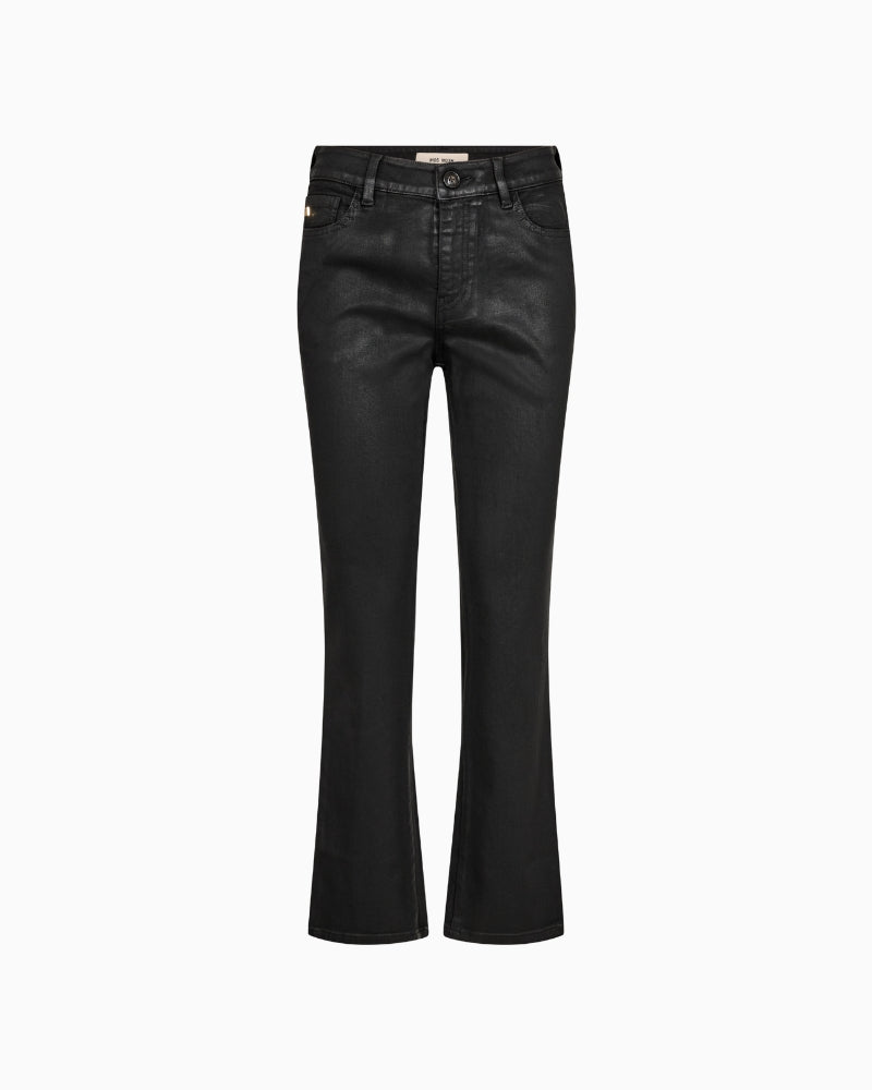 Mos Mosh Ashley Coated Pant in Black front view