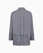 Mos Mosh Barb Stripe Shirt in Navy back view