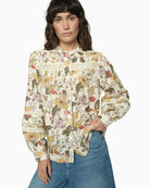 Mos Mosh Bell Flowwa Shirt ecru front view floral print