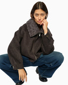Mos Mosh Bellamy Loisa Jacket in Brown fabric detail