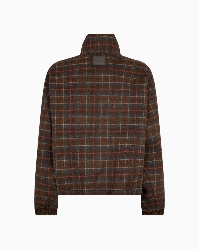 Mos Mosh Camille Check Jacket in Brown back view