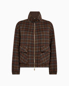 Mos Mosh Camille Check Jacket in Brown fabric texture detail