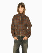 Mos Mosh Camille Check Jacket in Brown front view