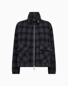 Mos Mosh Camille Check Jacket in Navy front view