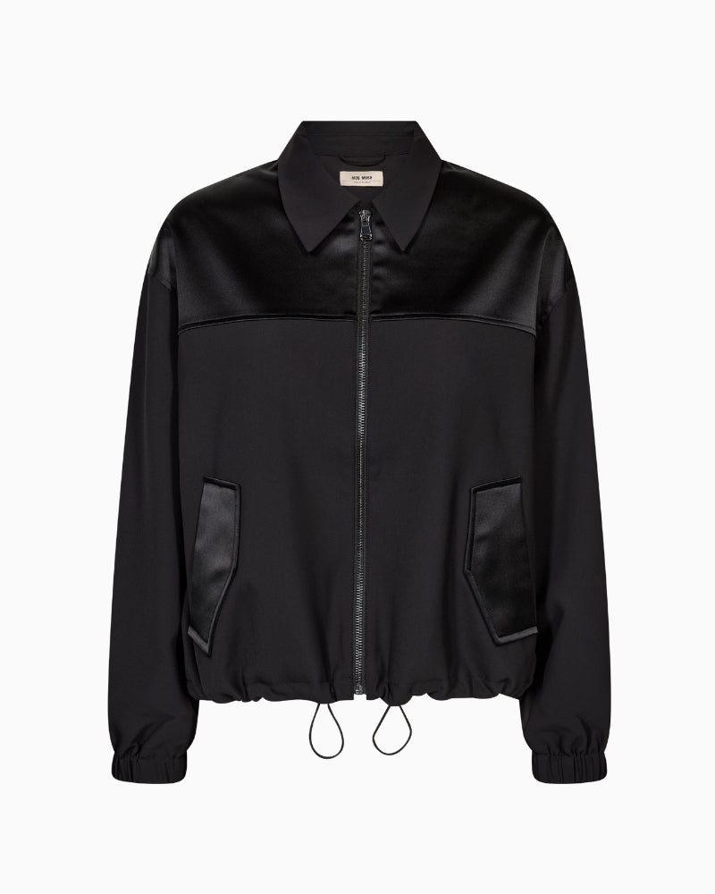 Mos Mosh Clarice Miley Sateen Jacket in black front view