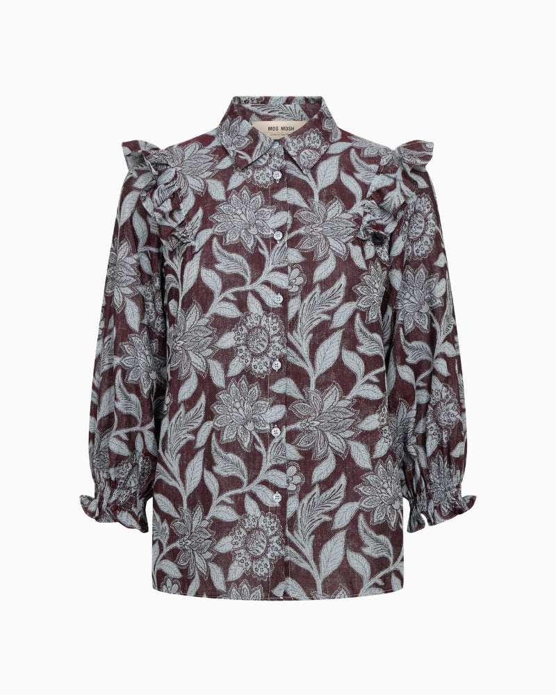 Mos Mosh Debby Visi Flip Shirt in Port front view