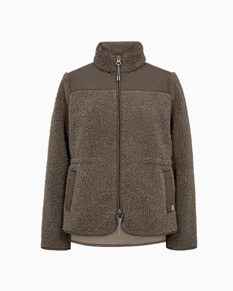 Mos Mosh Elisa Eli Teddy Jacket in Olive front view