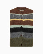 Mos Mosh Esti Knit Vest in Brown fabric detail