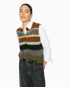 Mos Mosh Esti Knit Vest in Brown front view