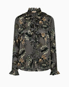 Mos Mosh Flow Floro Shirt in dark green – front view