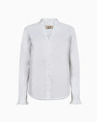 Mos Mosh Hassie Pleat Shirt in white front view