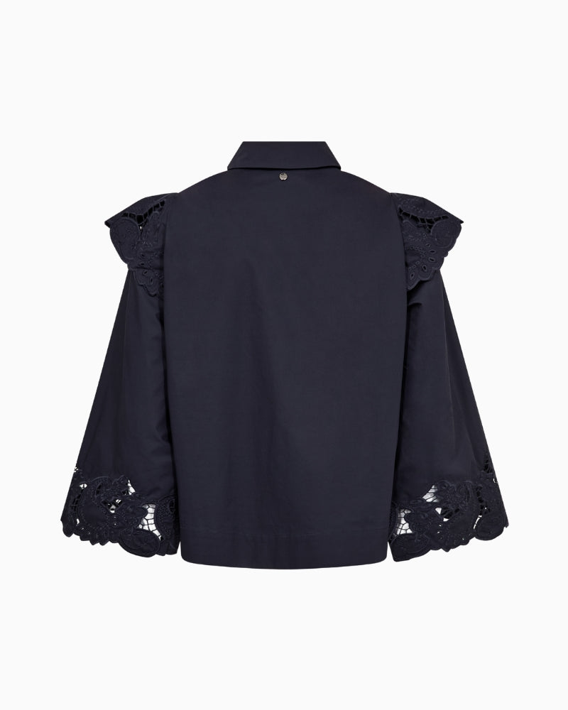 Mos Mosh Heliam Broange Shirt in Navy back view