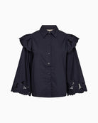 Mos Mosh Heliam Broange Shirt in Navy front view