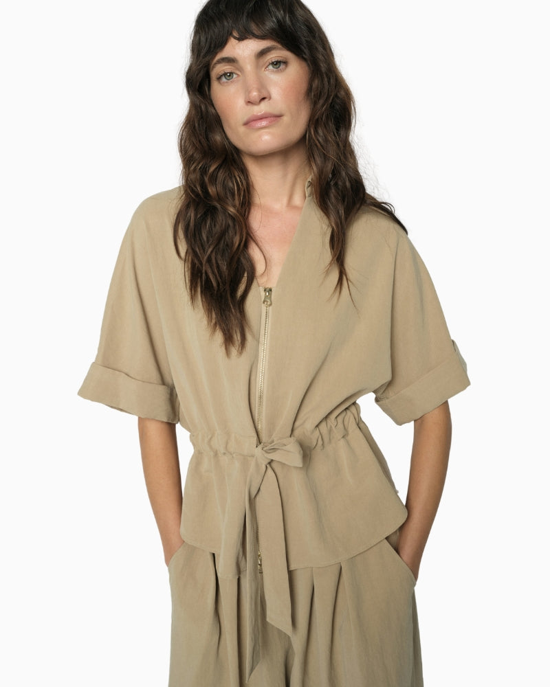 Mos Mosh Indie Gunilla Blouse sesame front view