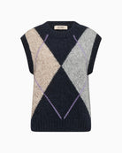 Mos Mosh Jennine Knit Vest in Navy front view