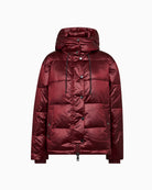Mos Mosh Jilly Metallic Down Jacket in Burgundy front view