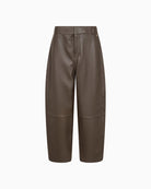 Mos Mosh MMBarrel Leather Pant in Brown front view