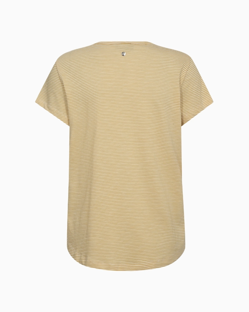 Mos Mosh MMCamp O-SS Stripe Tee in rattan back view