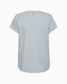 Mos Mosh MMCamp O-SS Stripe Tee in skyway blue back view