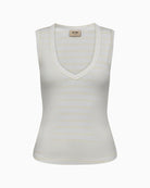 Mos Mosh MMElle V-neck tank top in ecru front view