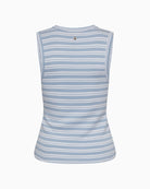 Mos Mosh MMElle V-neck tank top in skyway blue back view
