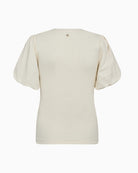 Mos Mosh MMJada V-SS Puff Tee in ecru back view