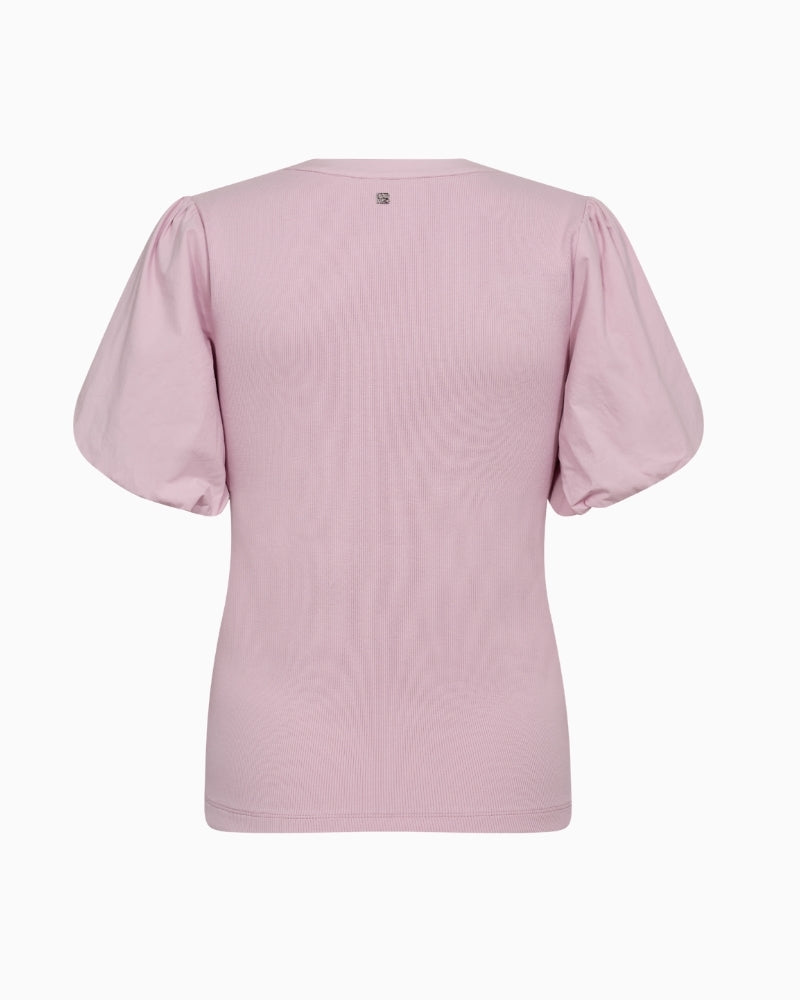 Mos Mosh MMJada V-SS Puff Tee in fragrant lilac back view
