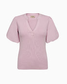Mos Mosh MMJada V-SS Puff Tee in fragrant lilac front view